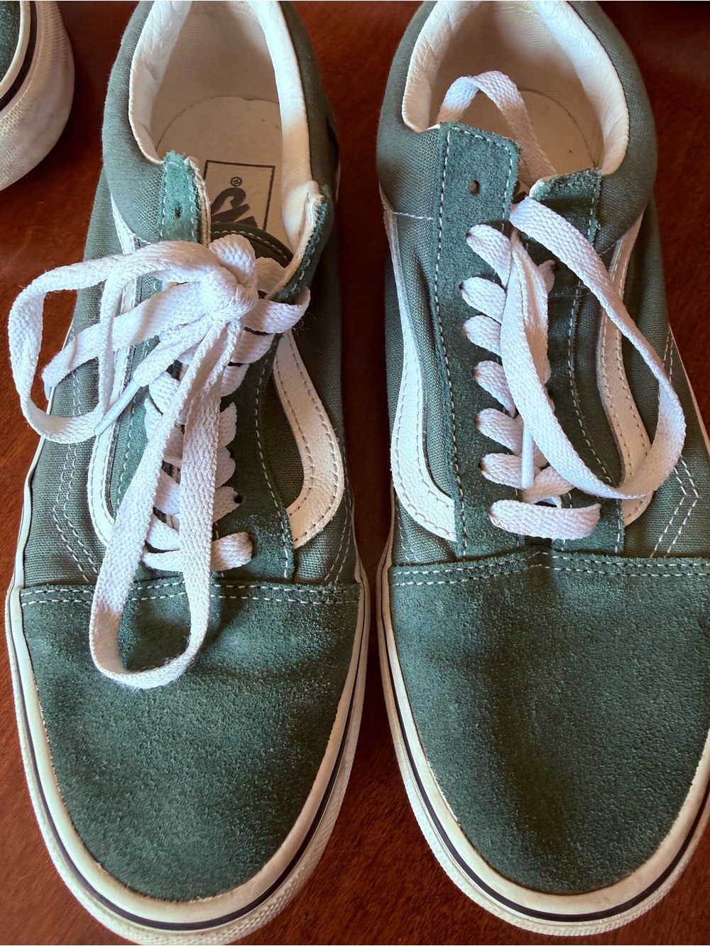 Vans Men's Green Suede & Canvas Sneakers with White Stripe